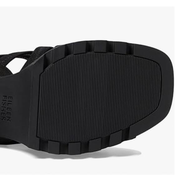 Eileen Fisher Tally Strappy Slingback Platform Sandal | Sz 5, Black New $225 - Picture 4 of 5